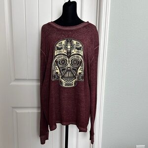 Star Wars Men's Maroon Crewneck Sweater with Cream Graphic